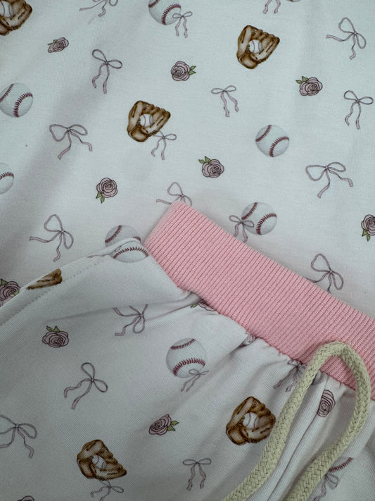 Pink Baseball Short Set