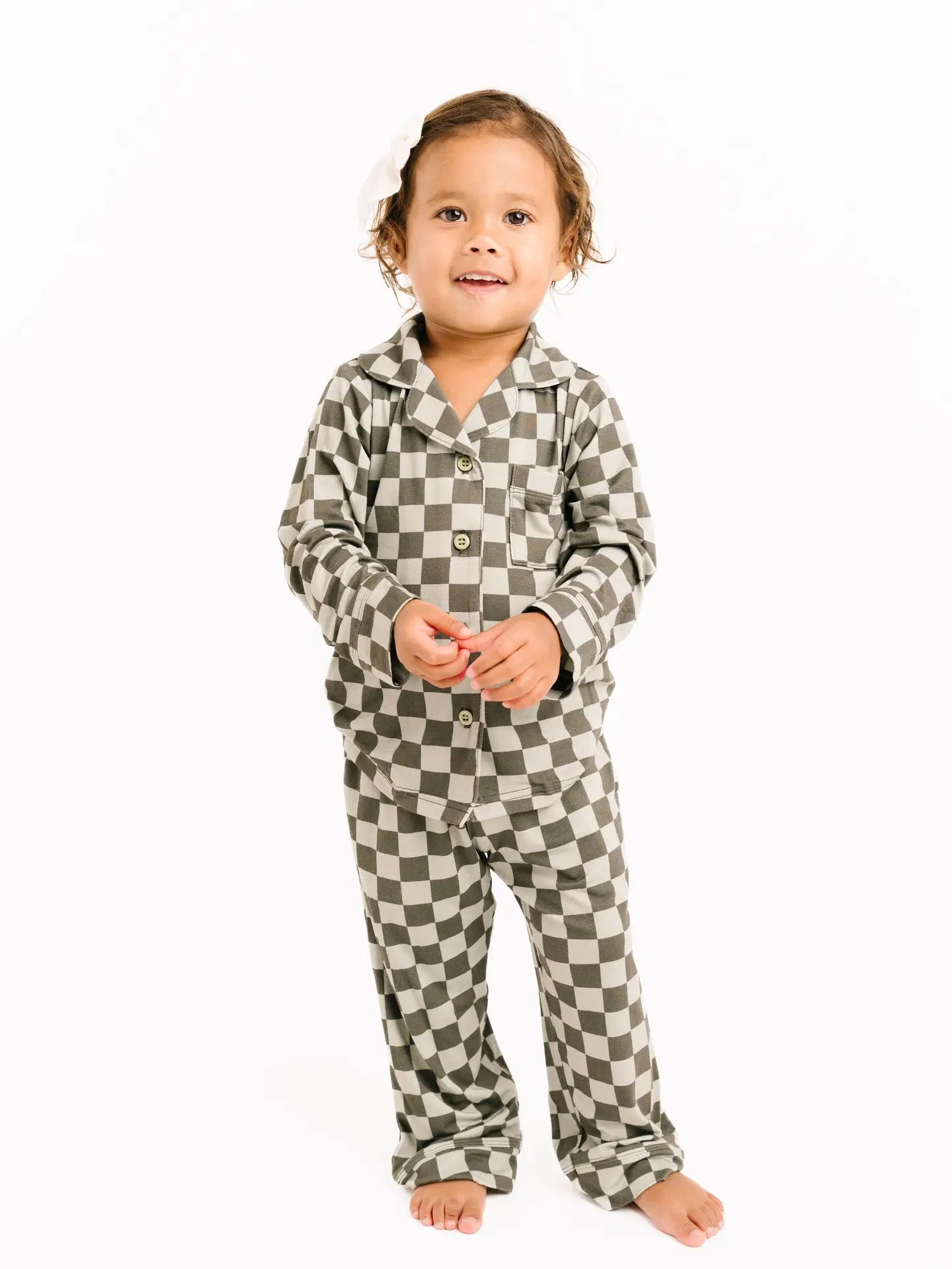 Pine Checkered Button Up Set