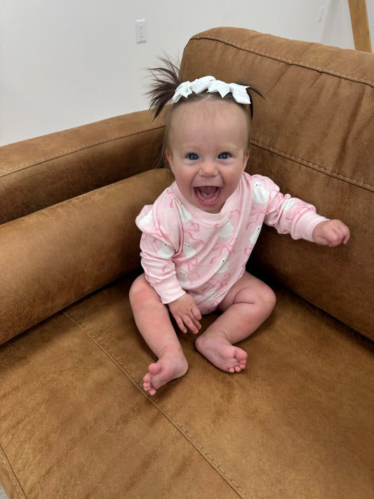 Ghosts and bows romper
