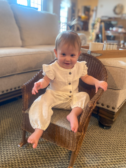 White Linen Romper