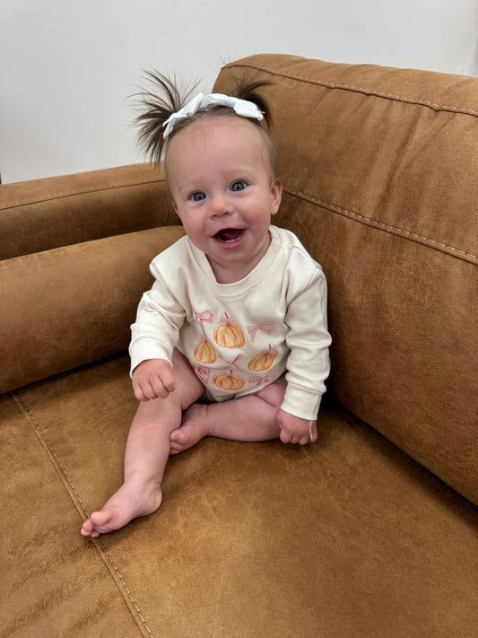 Pumpkins and bows romper