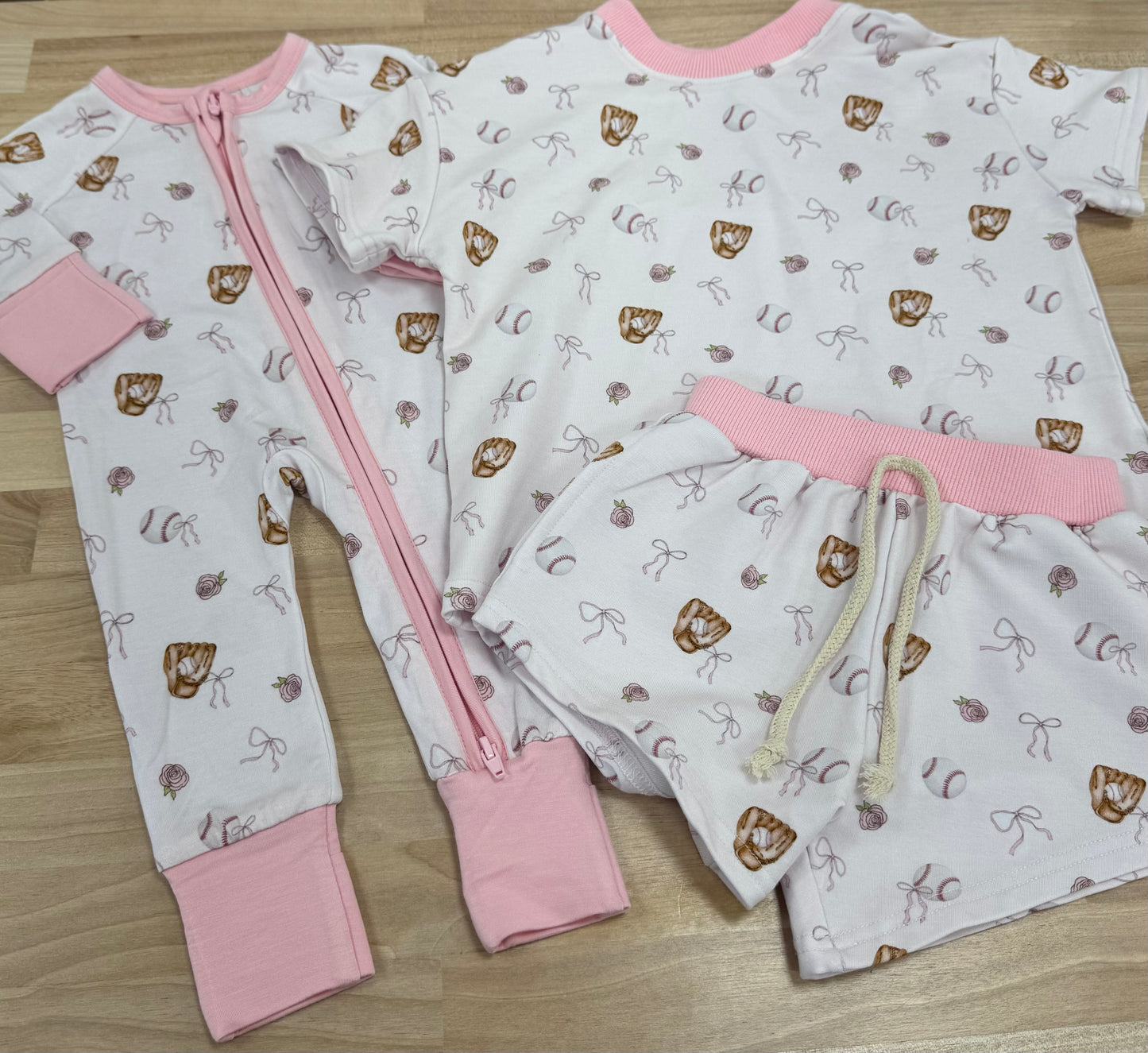 Pink Baseball Short Set