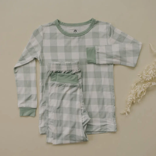 Sage Gingham Sleep Set