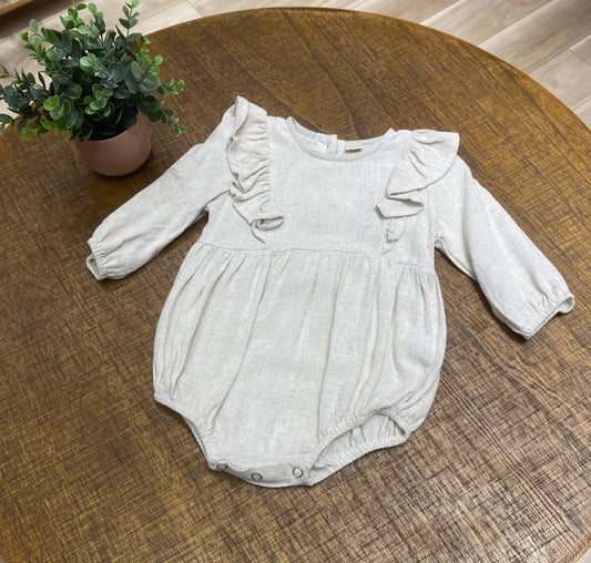 Oat Linen Romper