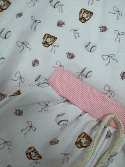 Pink Baseball Short Set