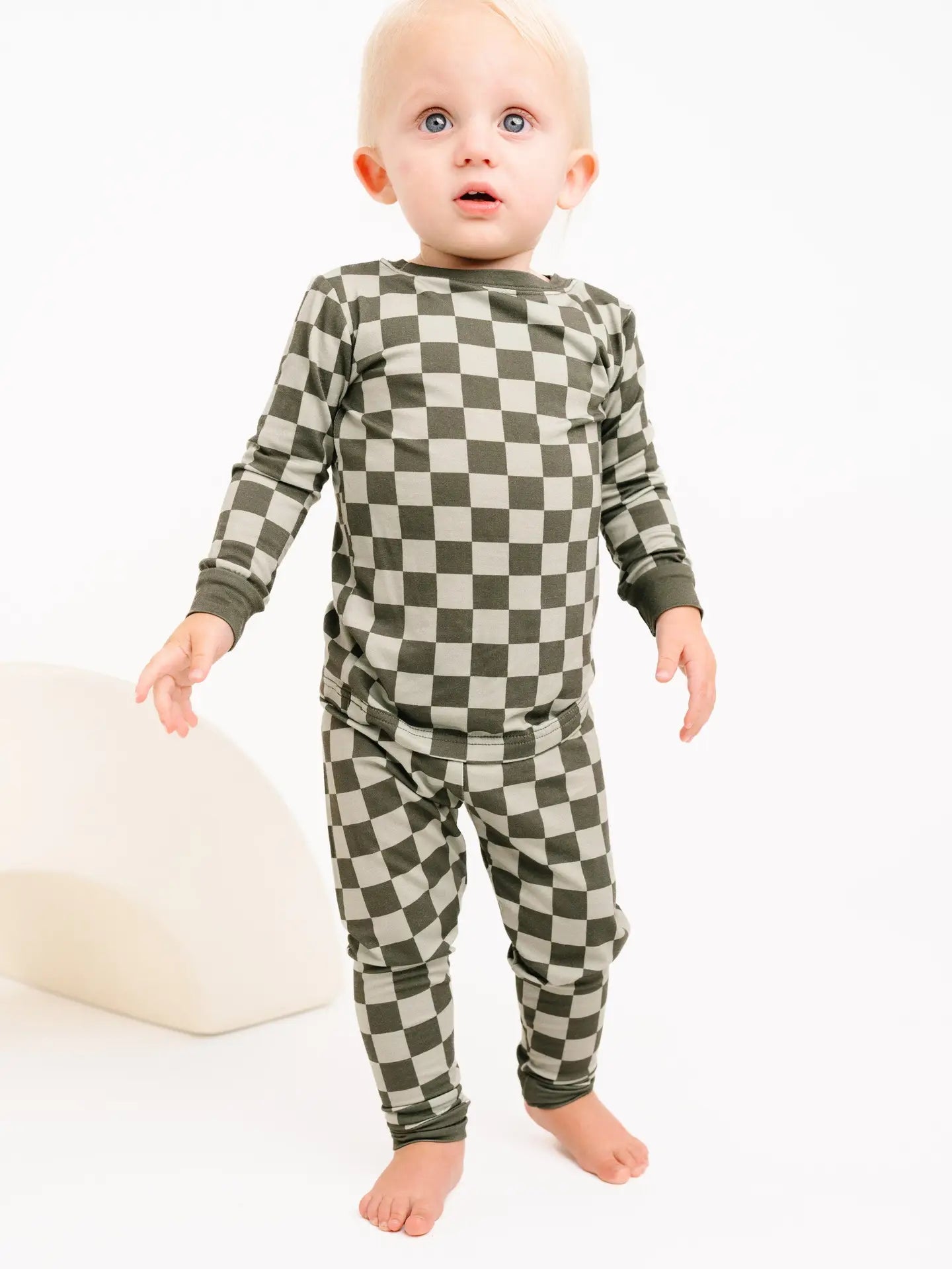 Pine Checkered Bamboo Sleep Set